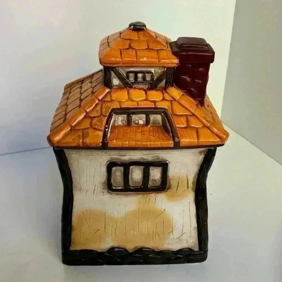 Vintage 70s made in Japan for K  Mart fairytale cottage ceramic cookie jar - Picture 11 of 11